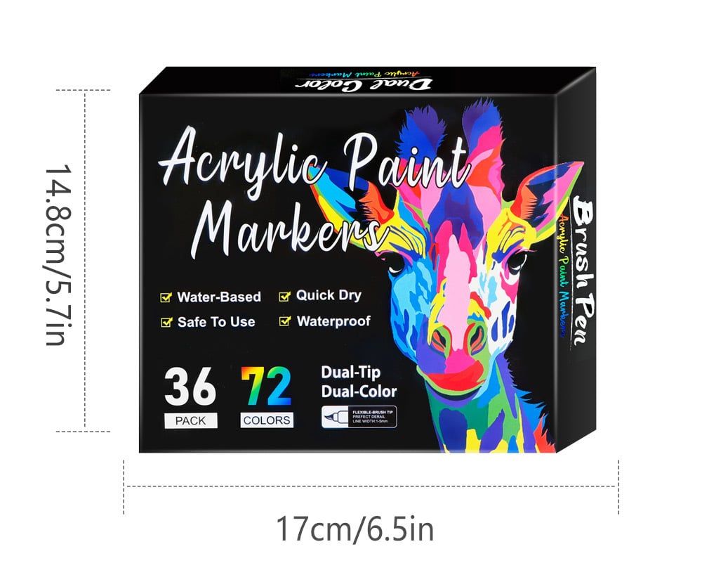 🔥Last Day Promotion-49%OFF - Dual Tip Acrylic Paint Pen Marker - 24/48/72/120Colors