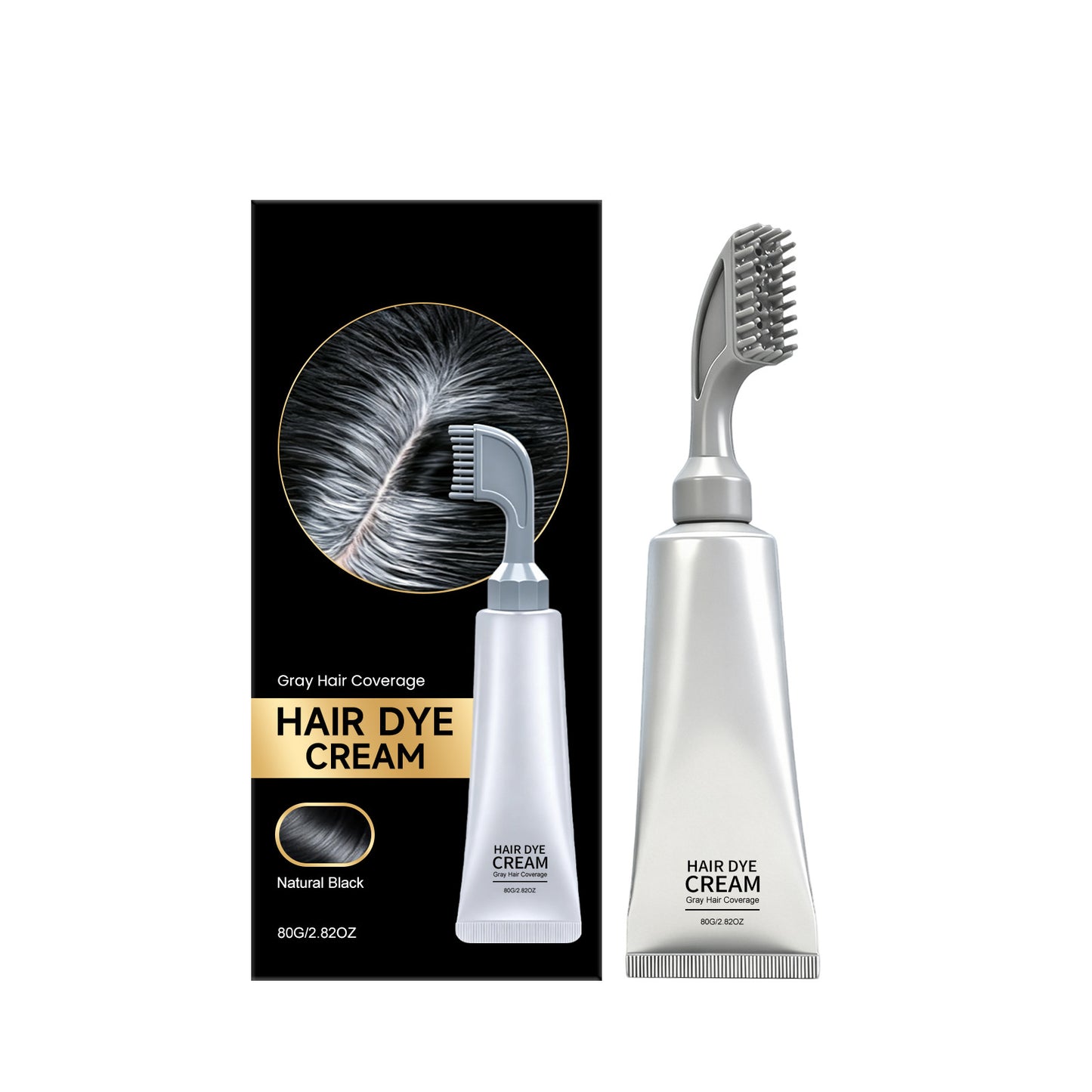Natural Black Hair Dye Comb