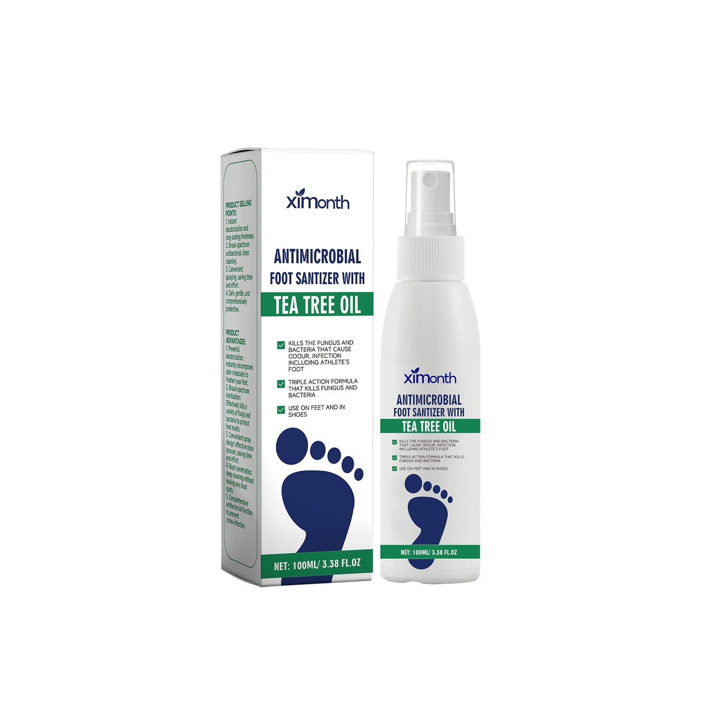 XIMONTH Foot Care Spray: Moisturizing, Hydrating, and Odor-Neutralizing Treatment for Dry Heels