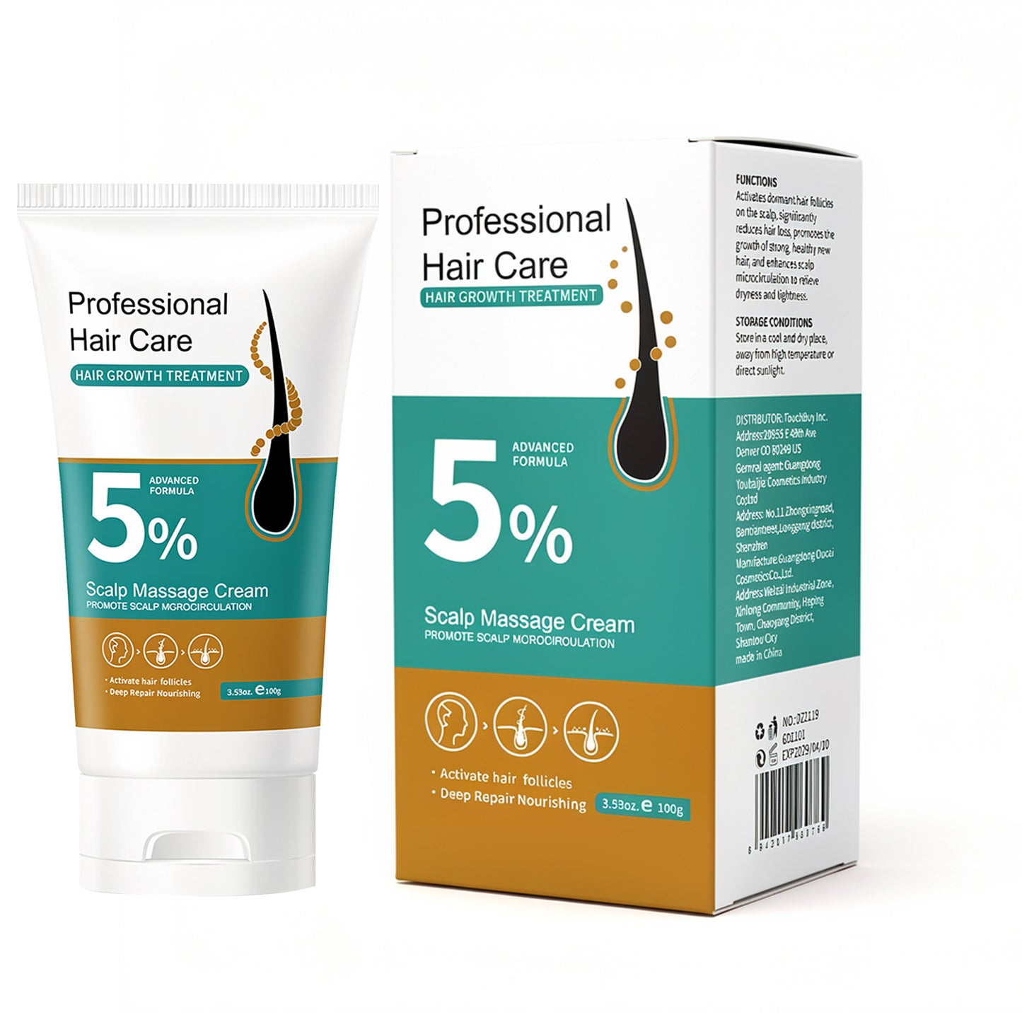 5% Minoxidil Keratin Scalp Soothing Massage Cream
