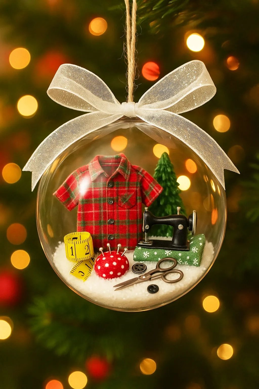 Holiday Sewing Snow Globe Ornamentš