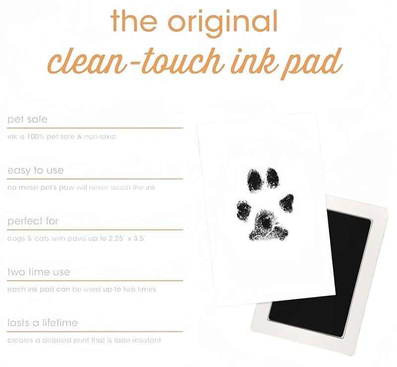 🐾Paw Print Kit for Dogs & Cats - 4-Pcs Mess-Free Ink Pads. 2 Photo Frames | Clean Touch Pet Paw and Nose Print Keepsake Memorial Gift