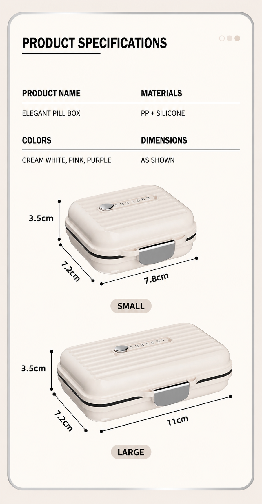 Sealed Mini Portable Compartmentalized Pill Box