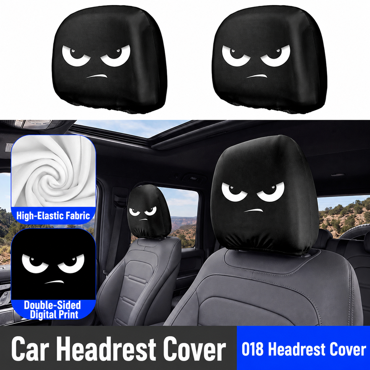 Car-print pillowcase, universal stretchable and fun novelty head cover