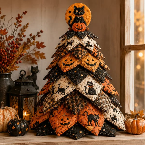 π DIY Halloween Quilted Fabric Tree Kit