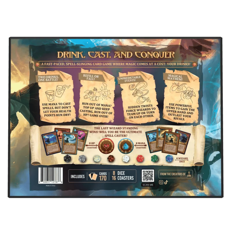 🧙♂️Wizards Tavern – Chaotic Fantasy Drinking Game – D&D Themed Party Fun with Dice & Spells 🍺