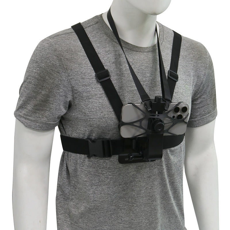 GoPro Chest Mount for First-Person Perspective Shooting: Chest Strap Mobile Phone Holder for Outdoor Cycling and Live Streaming