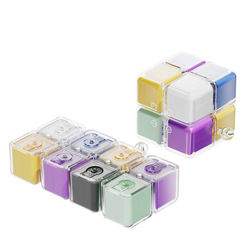Magnetic Cube Compartment Portable Pill Case