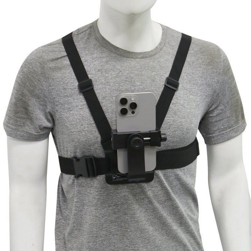 GoPro Chest Mount for First-Person Perspective Shooting: Chest Strap Mobile Phone Holder for Outdoor Cycling and Live Streaming