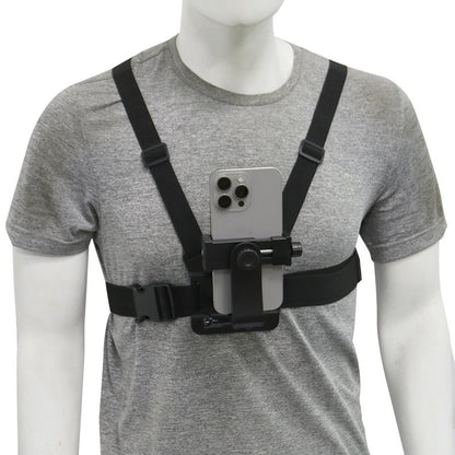 GoPro Chest Mount for First-Person Perspective Shooting: Chest Strap Mobile Phone Holder for Outdoor Cycling and Live Streaming