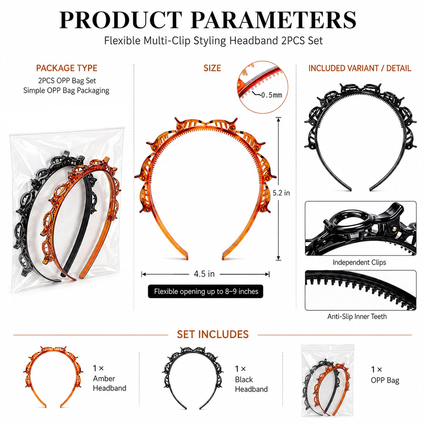Bun Hairband – Minimalist and Elegant Hair Accessory  (2-piece set)