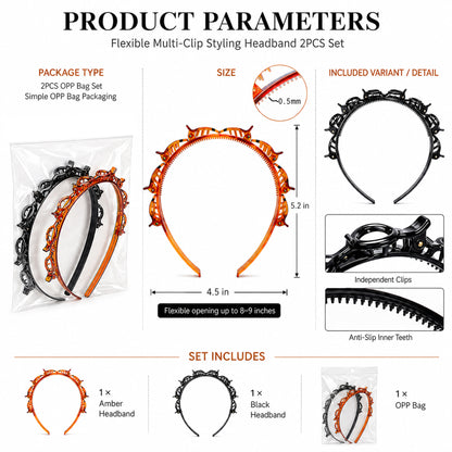 Bun Hairband – Minimalist and Elegant Hair Accessory  (2-piece set)