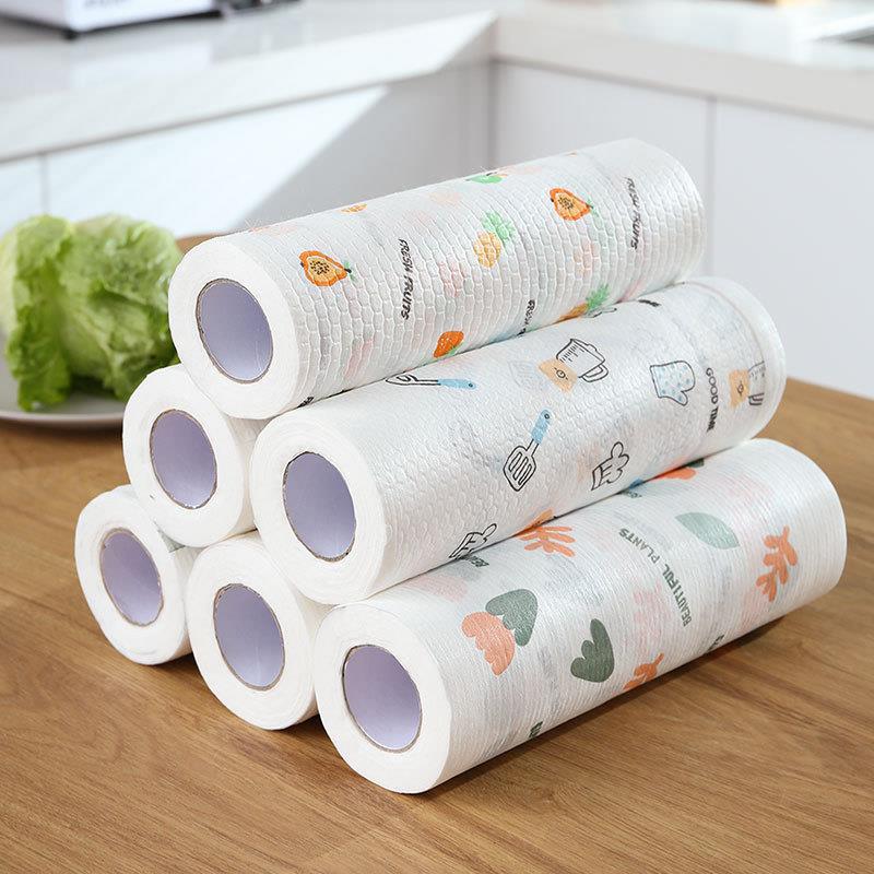 Kitchen disposable cloths—non-linting, oil-resistant, specially designed for kitchen use; pull-out paper towels suitable for both dry and wet cleaning, ideal for lazy users.