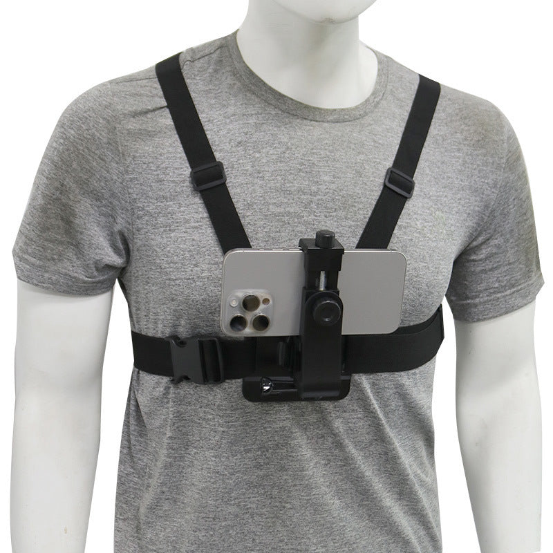 GoPro Chest Mount for First-Person Perspective Shooting: Chest Strap Mobile Phone Holder for Outdoor Cycling and Live Streaming