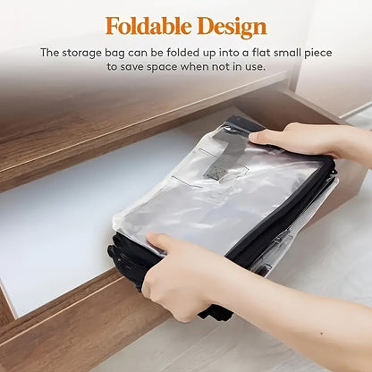 Large-Capacity Foldable PVC Transparent Storage Bag — Waterproof & Moisture-Resistant Organizer for Clothes, Blankets, Wardrobe & Bedroom Decluttering