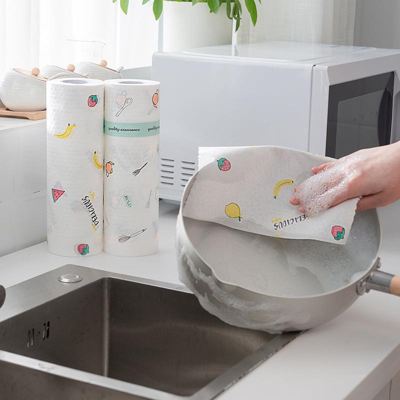 Kitchen disposable cloths—non-linting, oil-resistant, specially designed for kitchen use; pull-out paper towels suitable for both dry and wet cleaning, ideal for lazy users.