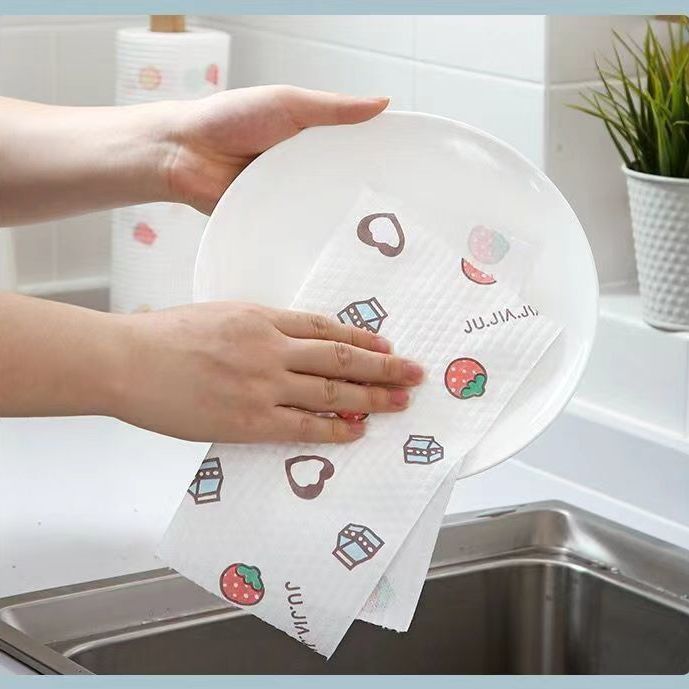 Kitchen disposable cloths—non-linting, oil-resistant, specially designed for kitchen use; pull-out paper towels suitable for both dry and wet cleaning, ideal for lazy users.