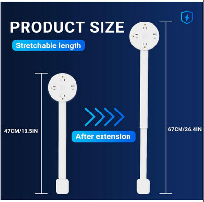 XURATTIX  Electrical Outlet Extender Stick, 180° Rotating Wall Outlet - Features 2 USB-A, 1 USB-C, and 2 AC Outlets