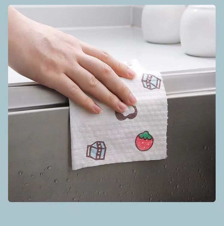 Kitchen disposable cloths—non-linting, oil-resistant, specially designed for kitchen use; pull-out paper towels suitable for both dry and wet cleaning, ideal for lazy users.