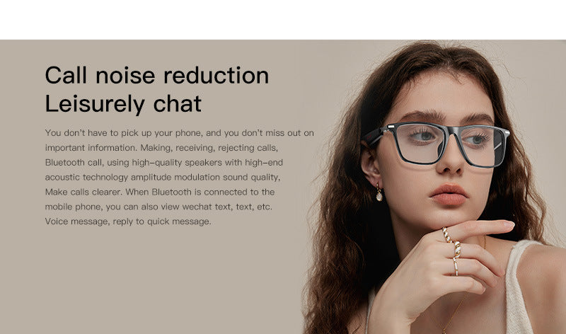 Black Tech AI Translation Glasses for Calls, Music, Bluetooth, Smart Glasses, and Sunglasses