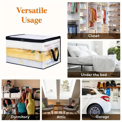 Large-Capacity Foldable PVC Transparent Storage Bag — Waterproof & Moisture-Resistant Organizer for Clothes, Blankets, Wardrobe & Bedroom Decluttering