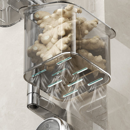 Suction-cup storage box shelf: no-drilling wall-mounted hanging basket.