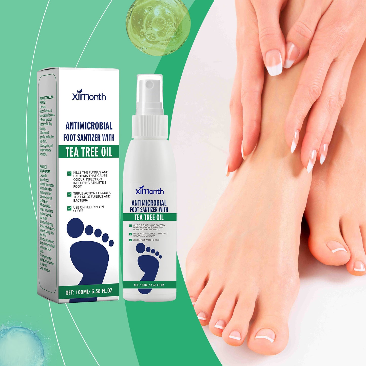 XIMONTH Foot Care Spray: Moisturizing, Hydrating, and Odor-Neutralizing Treatment for Dry Heels