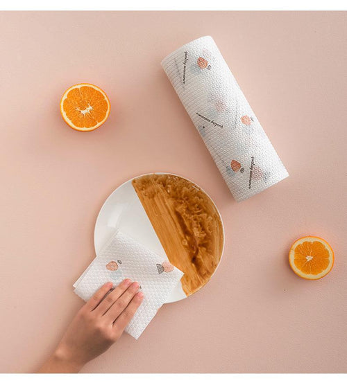 Kitchen disposable cloths—non-linting, oil-resistant, specially designed for kitchen use; pull-out paper towels suitable for both dry and wet cleaning, ideal for lazy users.
