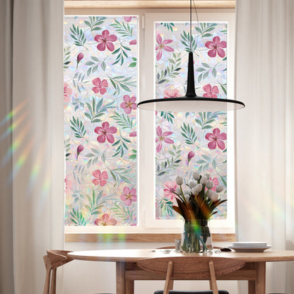 Plant and flower window stickers for glass, decorative decals for bedrooms, living rooms, kitchens, and bathrooms, renovation film