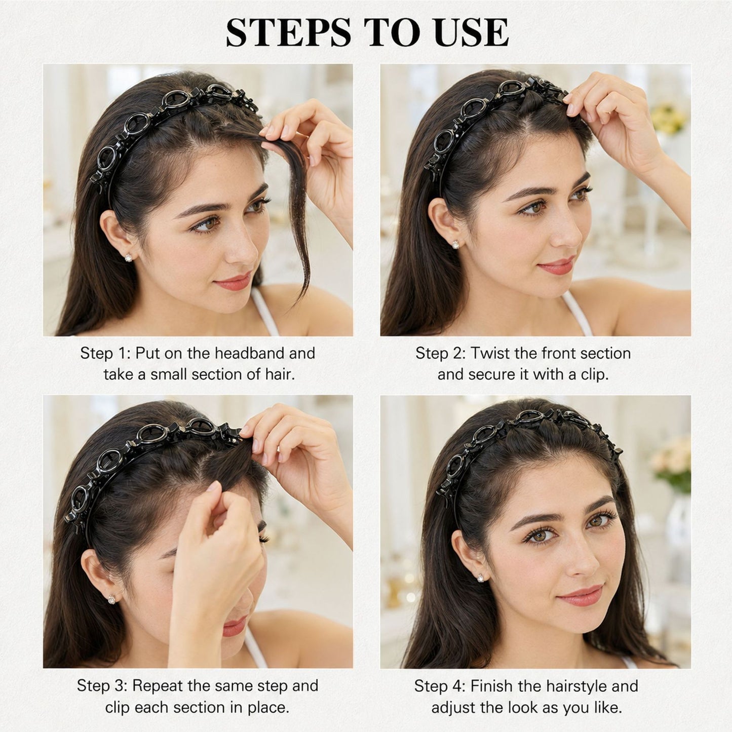 Bun Hairband – Minimalist and Elegant Hair Accessory  (2-piece set)