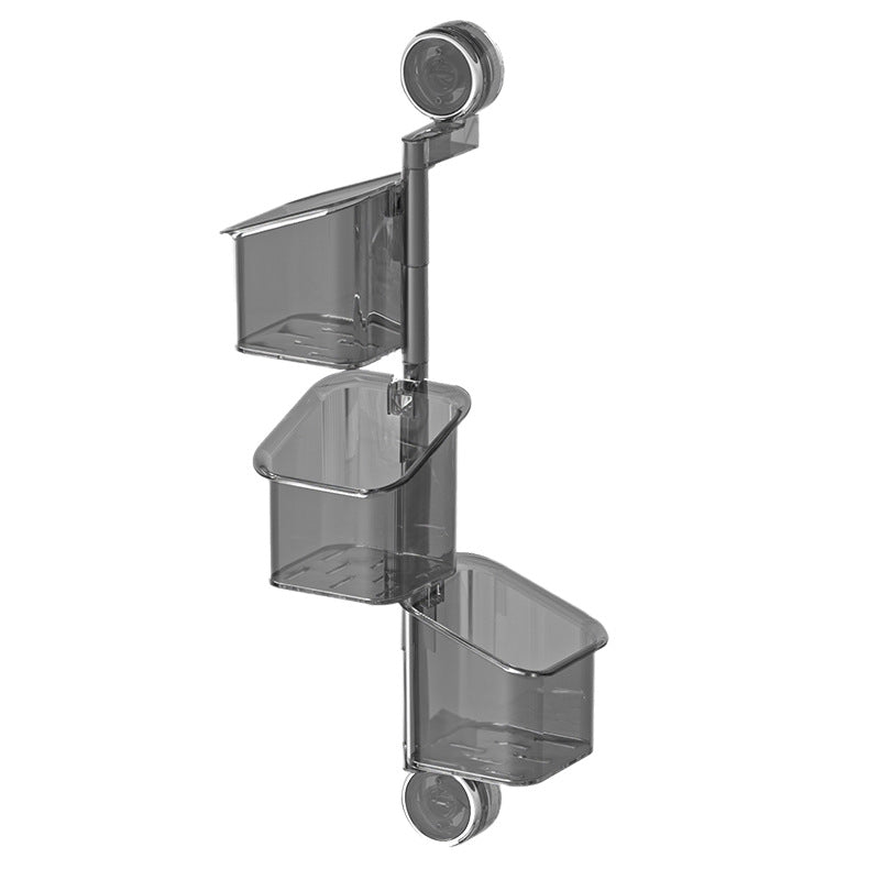 Suction-cup storage box shelf: no-drilling wall-mounted hanging basket.