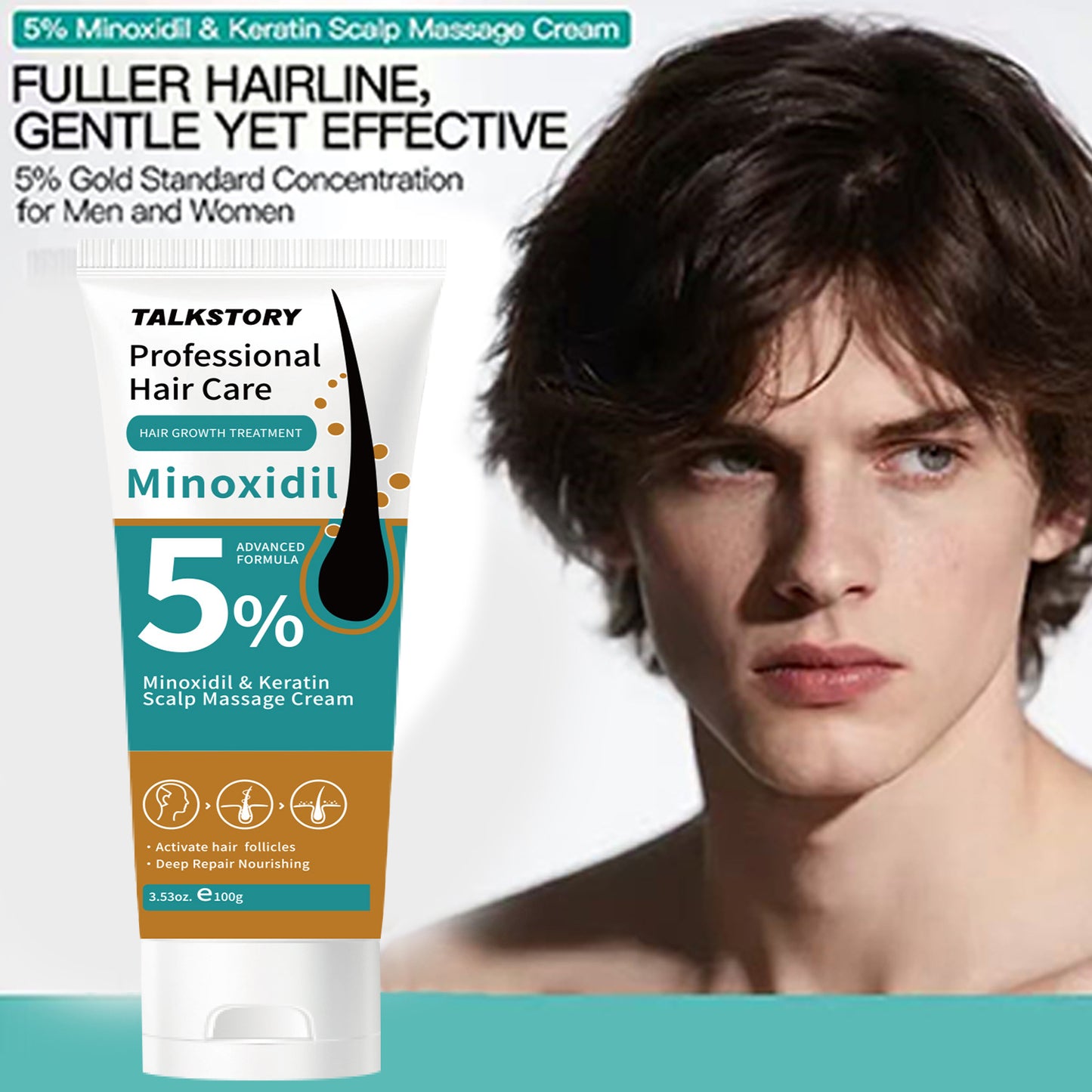 5% Minoxidil Keratin Scalp Soothing Massage Cream