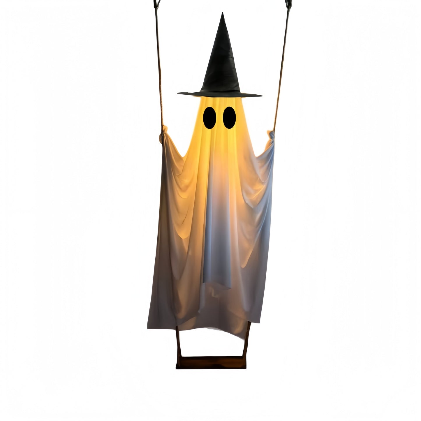 Halloween Hanging Ghost Swing with Remote Control String Lights