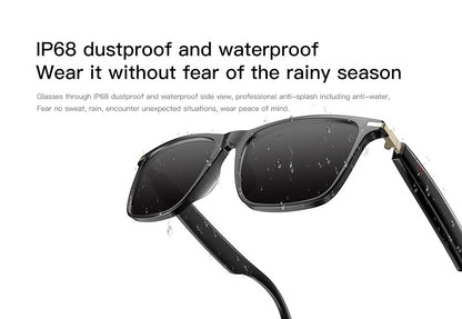 Black Tech AI Translation Glasses for Calls, Music, Bluetooth, Smart Glasses, and Sunglasses