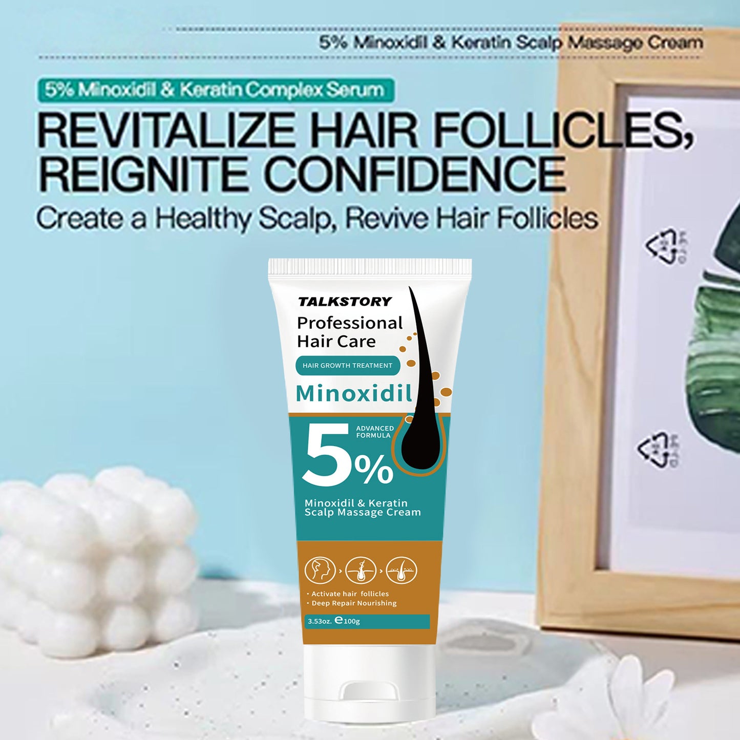5% Minoxidil Keratin Scalp Soothing Massage Cream