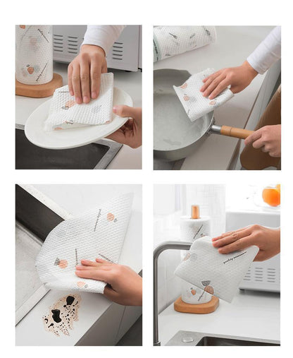 Kitchen disposable cloths—non-linting, oil-resistant, specially designed for kitchen use; pull-out paper towels suitable for both dry and wet cleaning, ideal for lazy users.