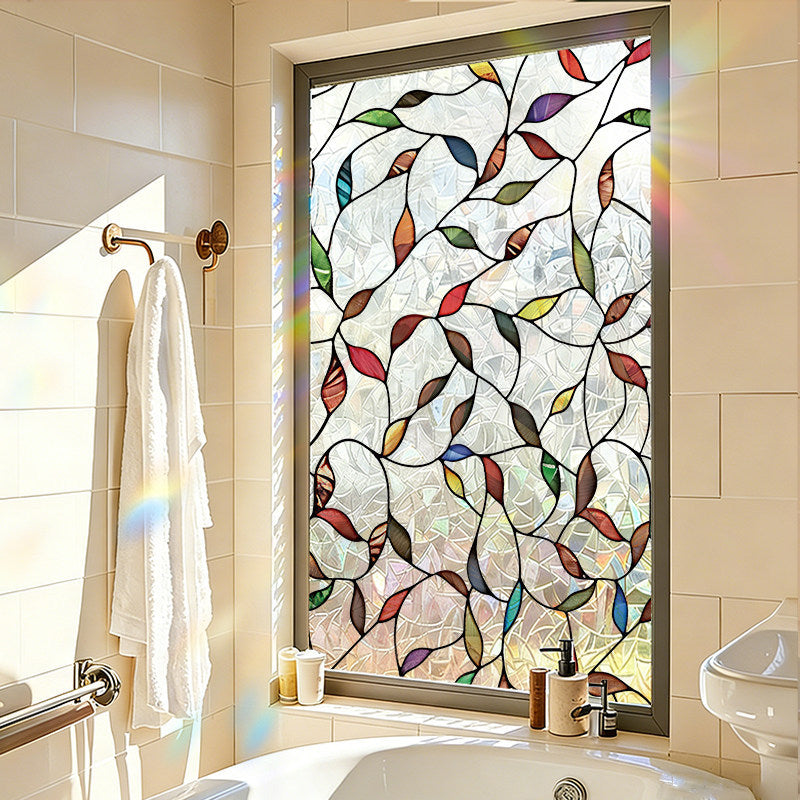 Plant and flower window stickers for glass, decorative decals for bedrooms, living rooms, kitchens, and bathrooms, renovation film