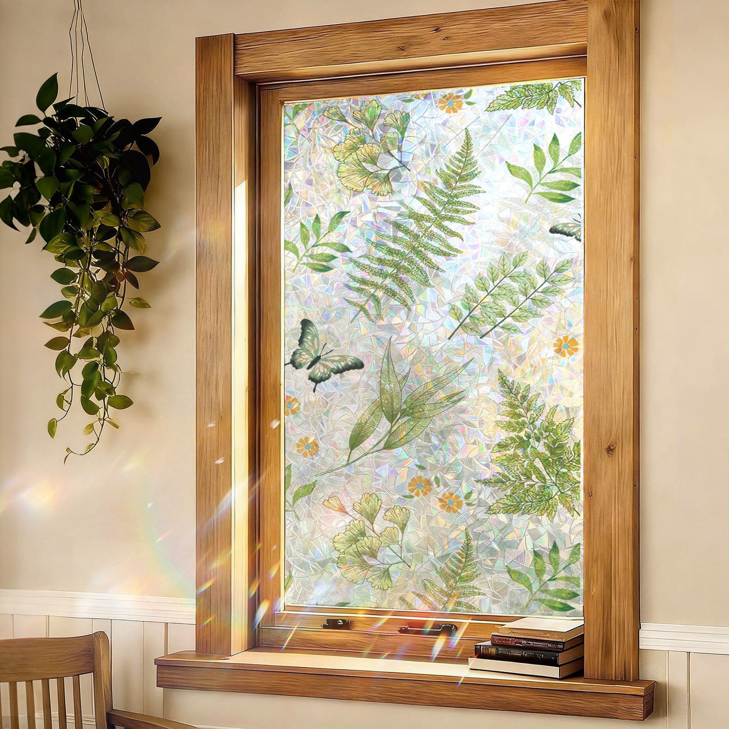 Plant and flower window stickers for glass, decorative decals for bedrooms, living rooms, kitchens, and bathrooms, renovation film