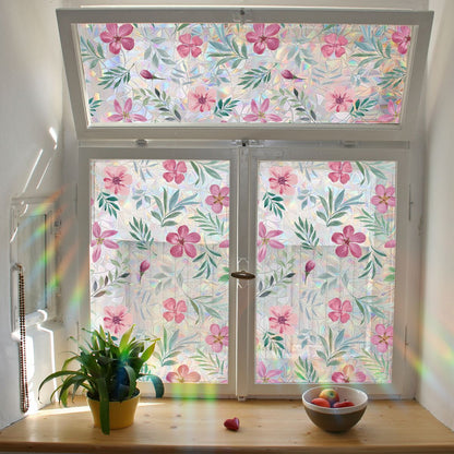 Plant and flower window stickers for glass, decorative decals for bedrooms, living rooms, kitchens, and bathrooms, renovation film