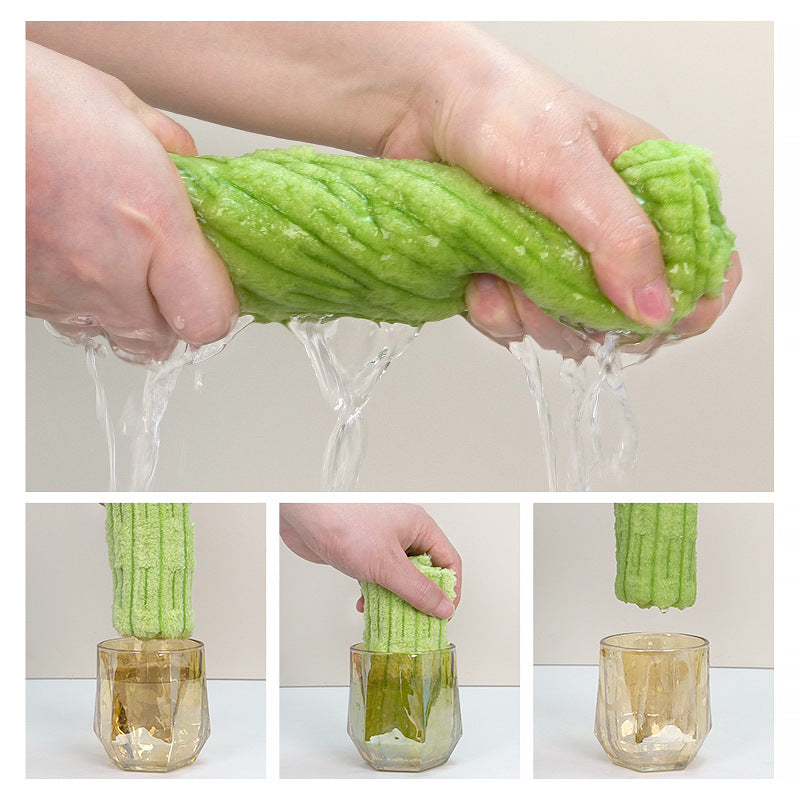 Bamboo-Textured Peel-Apart Microfiber Cloth — Reusable, Dual-Purpose (Dry & Wet), Effortless Cleaning for Busy Homes