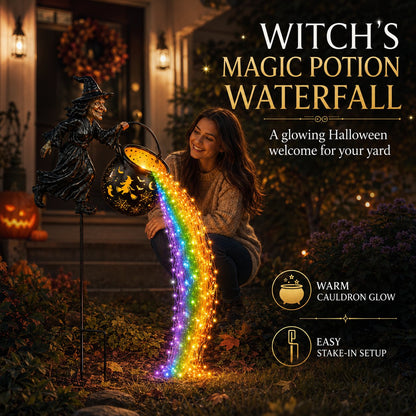 🎃Witch Potion Waterfall Garden Lamp