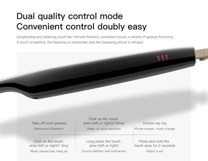 Black Tech AI Translation Glasses for Calls, Music, Bluetooth, Smart Glasses, and Sunglasses