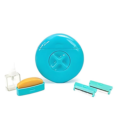 Three-in-one hair removal device — multi-functional, portable travel set for women, including epilator, shaver, and trimmer.