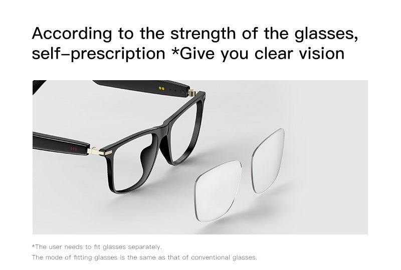 Black Tech AI Translation Glasses for Calls, Music, Bluetooth, Smart Glasses, and Sunglasses