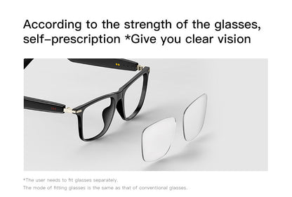 Black Tech AI Translation Glasses for Calls, Music, Bluetooth, Smart Glasses, and Sunglasses