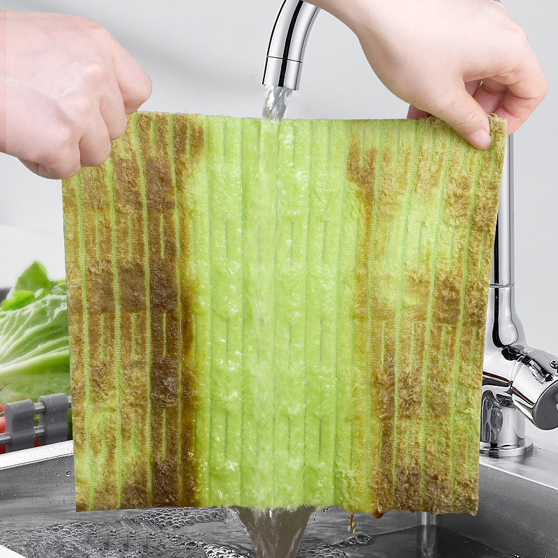 Bamboo-Textured Peel-Apart Microfiber Cloth — Reusable, Dual-Purpose (Dry & Wet), Effortless Cleaning for Busy Homes