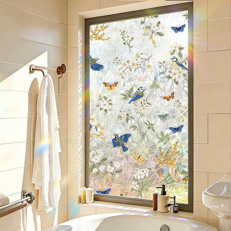 Plant and flower window stickers for glass, decorative decals for bedrooms, living rooms, kitchens, and bathrooms, renovation film