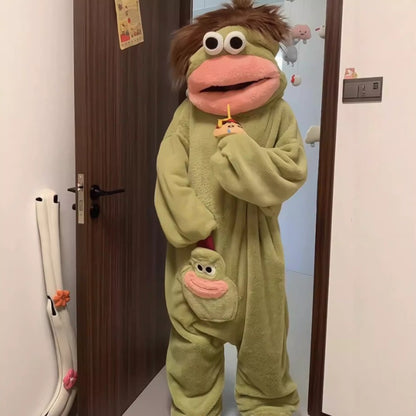 Autumn/Winter Plush Women's Funny Cartoon-Themed Thick Pajama Sets and Matching Loungewear for Couples and Children