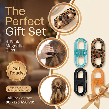 Women's Seamless Magnetic Hair Clip Decoration