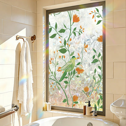 Plant and flower window stickers for glass, decorative decals for bedrooms, living rooms, kitchens, and bathrooms, renovation film